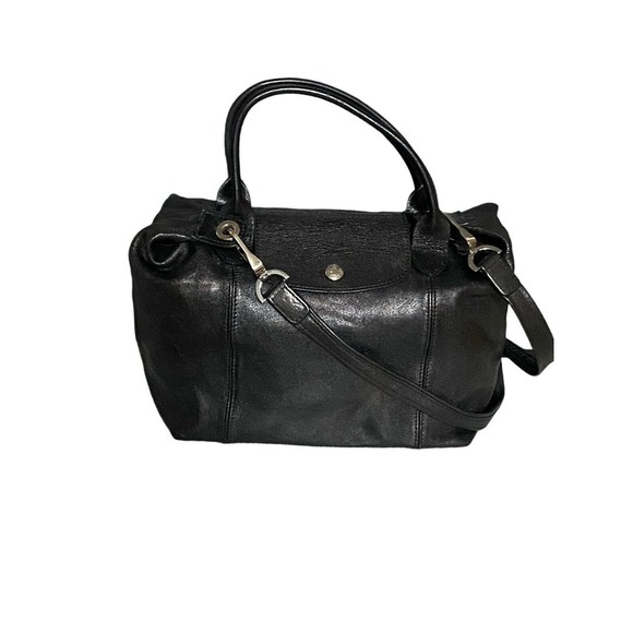 Longchamp Handbags - Longchamp Black Soft Leather Small LePliage Tote Crossbody Bag Rare.
